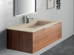 Plan vasque Design, sur mesure, Largeur 60 à 200 cm x Profondeur 40 à 60 cm, résine minérale de couleurs ACRYSTONE®, Finition lisse, Livraison Offerte et Rapide.